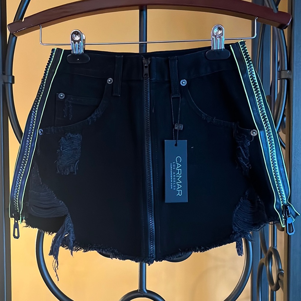CARMAR Beatrice Neon Zipper Black Mini